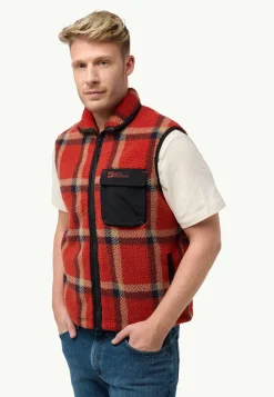 New Felslicht Check Vest M Herren Fleece|Fleecejacken